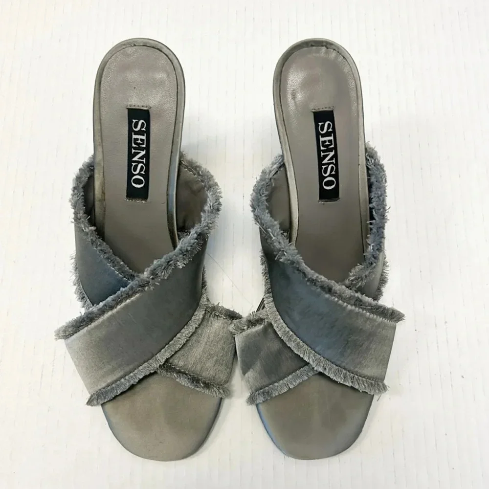 Senso frayed sandal heels